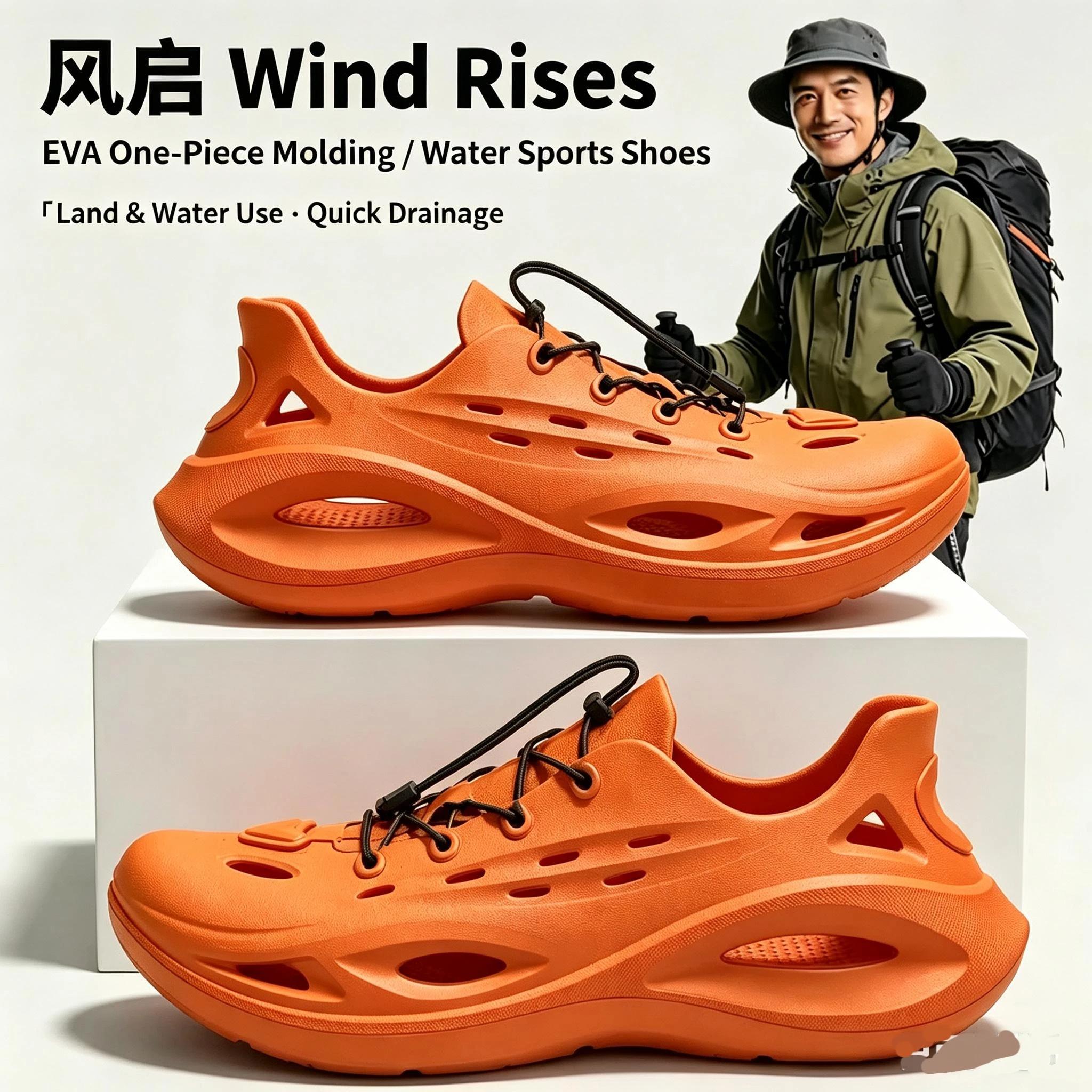 Aquatic Water Sports - 夏のメンズ・レディースウォーターシューズ EVAソフトボトム滑り止めビーチスポーツカジュアルアクアティックサンダル中空アウターウェアクリークシューズ